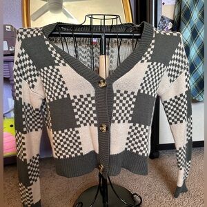 checkered sweater